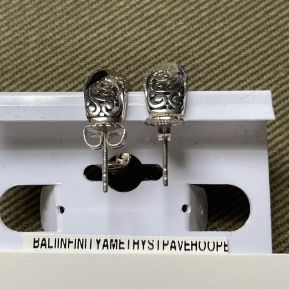 Bali Designs Robert Manse AMETHYST HOOP Earrings - Picture 10 of 13